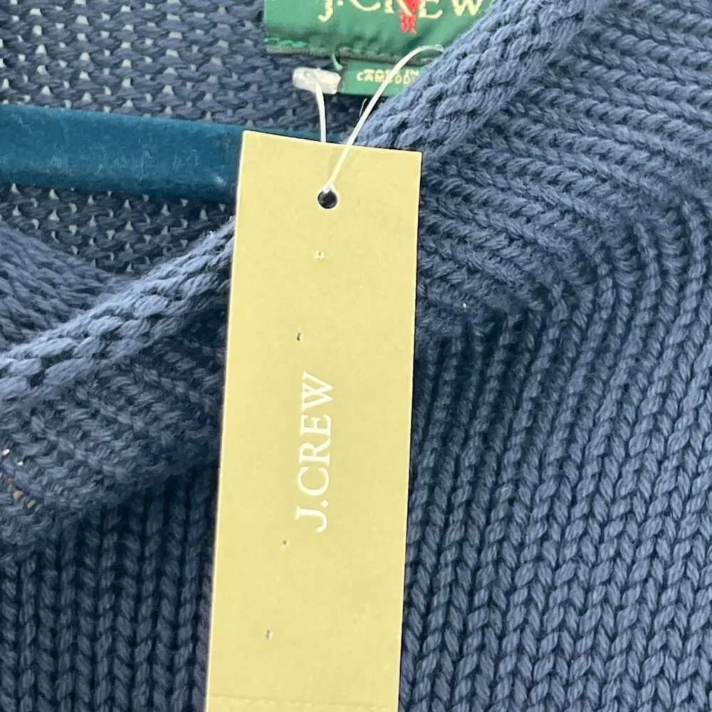 J. Crew Men's Heritage 1988 Cotton Roll-Neck Sweater Navy Size L NWT
